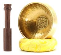 Tibetan Singing Bowls, Hand-Tuned Sound Bowl, 8cm Hand Hammered Brass Tibetan Singing Bowl Set Mallet Cushion For Yoga Home Decor