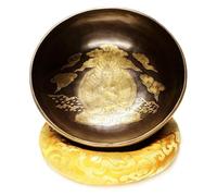 Tibetan Singing Bowls, Hand-Tuned Sound Bowl, Mantra Buddha Pattern Tibetan Singing Bowl With Dual Surface Mallet And Silk Cushion