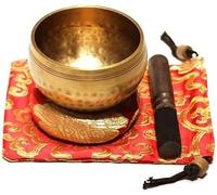 Tibetan Singing Bowls, Hand-Tuned Sound Bowl, Tibetan Singing Bowl Set Mallet Cushion Handcrafted Nepal Buddha Chakra Healing