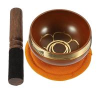 Tibetan Singing Meditation Sound Bowl with Copper Material, Wooden Mallet and Cloth Cushion for Mindfulness and Relaxation in Yoga Practice