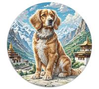 Tibetan Spaniel 1000 Piece Round Puzzle for Adults Kids 14+ Pet Dog Jigsaws Creative Unique Challenge Games Family Game 1000pcs (67.5x67.5cm)