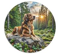 Tibetan Spaniel 1000 Pieces Jigsaws Stress Reliever Difficult Challenge for Adults & Kids Unique Challenge Game Round Family Game Gifts (67.5x67.5cm)