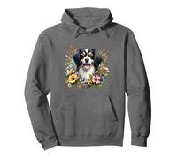 Tibetan Spaniel Dog Summer Wildflowers Artwork Pullover Hoodie