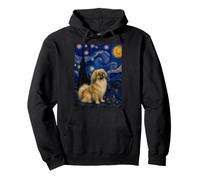 Tibetan Spaniel Dog Van Gogh Starry Night Pullover Hoodie