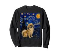 Tibetan Spaniel Dog Van Gogh Starry Night Sweatshirt