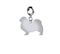Tibetan Spaniel Silhouette Silver Charm