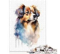 Tibetan Spaniel Watercolor Puzzles 500 Piece Puzzles Jigsaw Puzzles for Adults Educational Game Challenge Toy 500pcs (52x38cm)