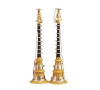 Tibetan-Style Handmade Copper Horn, A Cheering Prop for Sports Competitions, A Loud-Sounding Wind Instrument(2 Pieces),Gold,64CM