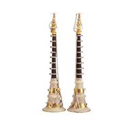 Tibetan-Style Handmade Copper Horn, A Cheering Prop for Sports Competitions, A Loud-Sounding Wind Instrument(2 Pieces),Silver,59CM