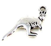 Tibetan Style Kangaroo Pendant Charms, Antique Silver, 12x26x2mm, Pack of 50, Lead Free, Australia, Animals, Earrings, Lobster Clasps, Pendants, Bracelets
