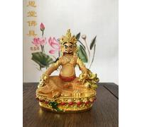 Tibetan Tantra Buddha Statue Yellow God of Wealth, Resin, Gold Plating, Color Painting, Yellow God of Wealth