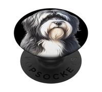 Tibetan Terrier Dog Portrait PopSockets Adhesive PopGrip