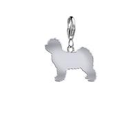Tibetan Terrier Silhouette Silver Charm