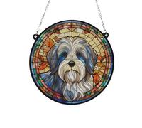 Tibetan Terrier Stained Glass Effect Suncatcher Gift for Dog Lovers - 19cm