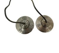 Tibetan Tingsha Cymbals Bells, Handcrafted Tibetan Meditation with Buddhist Symbols, Tingsha Pure Copper Tibetan, Yoga Meditation Chimes, approx. 3.5 inch/8.5 cm