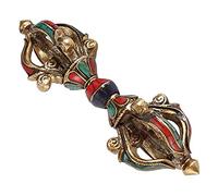 Tibetan Vajra Dorge, Buddhist Vajra Dorje, Buddhist Ritual Tool Hand Vajra Dorje statue, Phurba Pestle Vintage Five Strands of Pestle Demon Pestle Buddhism Religious Supplies (Color : B)