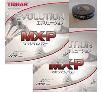 Tibhar Evolution MX-P Table Tennis Rubber Pack of 2 Including 50 cm TT-Shop Ostalb Edge Tape (2.0 mm)