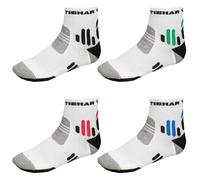 Tibhar Men's White/Blue Table Tennis Socks, 42-44, 2 Count