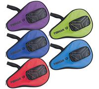 Tibhar Table Tennis Racket Cover with Logo T Bar with Ball Compartment, Table Tennis Bag for 1 Table Tennis Bat (Purple)