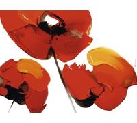 Tibi Hegyesi "Three Poppies White Canvas Print, Multi-Colour, 60 x 80 cm