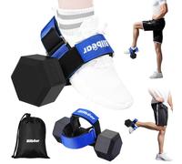 Tibialis Trainer Strap for Shin Splints Syndrome Exercises, Adjustable Dumbbell Foot Attachment for Hip Bend Lifting, Dumbbell Ankle Strap, Relieves Leg Pain, Increases Movement (Blue, Pack of 1)