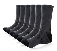 TIBISI Mens Socks,Cushion Wicking Breathable Comfortable Calf Socks for Outdoor,Hiking,Trekking Walking,Athletic,Multipack Work Socks,6 Pairs