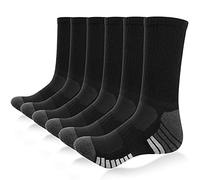 TIBISI Mens Socks Cushion Wicking Breathable Comfortable Crew Socks Outdoor Multipack Hiking Trekking Walking Athletic Work Socks 6 Pairs