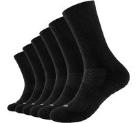 TIBISI Mens Socks Cushion Wicking Breathable Comfortable Crew Socks Outdoor Multipack Hiking Trekking Walking Athletic Work Socks 6 Pairs
