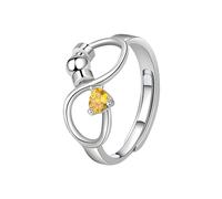 Tibond Silver Birthstone Thumb Ring for Women Girls-Fidget Gifts Anxiety Ring Stress Spinner Rings with Beads-Adjustable Cubic Zirconia Ring for Girlfriend Daughter Mum Christmas Birthday (August)
