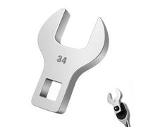 TIBOO DAY 1/2" Drive Jumbo Crowfoot Spanner Metric 34mm Open End Wrench | CR-V Steel, Full Polish Crows Foot Wrench for Tight Spaces Mechanics Automotive Repair Work