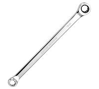 TIBOO DAY Extra Long Ratcheting Spanner 18mm Metric Double Box End Spanner | CR-V Steel, 90-Tooth and 4° Swing 12 Point Box End Extra Long Wrench for Auto Machine Repair