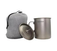 TIBROMTACK Camping Cup Pure Titanium with Tight lid,450ml/15.2 oz Lightweight Camping Coffee Mug with Foldable Handle,Ultralight Titanium Mug for Backpacking Outdoor Picnic Hiking Open fire Cooking