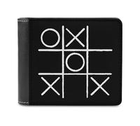 Tic and The Tac Crosses Board Slim Bifold Wallet Minimalist Wallets Pouch with Card Slots for Men Women