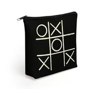 Tic and The Tac Crosses Board Travel Makeup Bag Toiletry Cosmetic Pouch Aesthetic Organizer Pencil Case Pen Holder 8.3 X 7.5 Inch