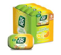 Tic Tac Citrus Adventure Mints, 8 Bottles, On the Go Refreshment, Sock Stuffers, 3.4 oz Each