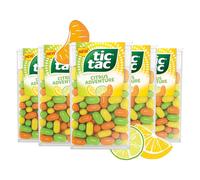Tic Tac Citrus Mix 18g x 5 Pack - Refreshing Breath Freshening Mints in Your Pocket Gives Long-Lasting Freshness for Travel, Party, Office