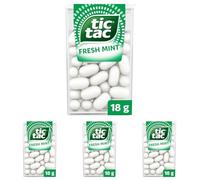 Tic Tac Classic Fresh Mints Sweets, Travel Essentials, Party Bag Fillers, On the Go Refreshment, Bulk Box of 24 x 18g Packs (Pack of 4)