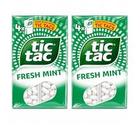 Tic Tac Fresh Mint Multipack 8 Boxes (2 x 4 Packs) - Refreshing Mint Sweets, Pocket Size Breath Freshener, Sugar Coated Mints for Everyday Freshness