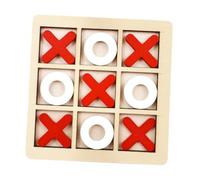 Tic TAC Toe Board Game Family Children Puzzle Brain Teaser for Children red and white 9.8x9.8x0.5 cm
