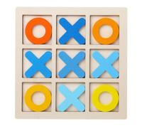 Tic TAC Toe Board Game XO Chess Board Game for Children Adult Indoor Outdoor yellow 14.5x14.5 cm