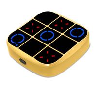 Tic Tac Toe Bolt Game, 4-in-1 Handheld Puzzle Game Console,Electronic Tic Tac Toe Game for Educational and Memory Growth, Portable Travel Games for Car Ride, Board Games for Kids and Adults(Yellow)