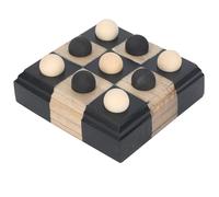 Tic Tac Toe Decor, 17x17 cm Wooden Tic Tac Toe Board Games, Noughts and Crosses Game, Classic Family Board Coffee Table Decor, Checkered Modern Boards for Family Adults Activities (Black)