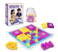 Tic Tac Toe Game, Noughts and Crosses Game, Fun Travel Board Game, Strategy Children's Games, Interactive Classic Party Travel Puzzle, Ultimate Tic Tac Toe, for 2 Players
