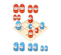 Tic TAC Toe Game Unique Gifts Ages 3+ Parent Child Interactive Checkers Game penguin board 12x12cm
