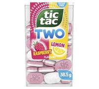 Tic Tac Two Raspberry & Lemon, Sugar-Free, 2-in-1 Flavour Mints, On-The-Go Refreshment - 1 Pack (38.5g)
