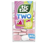 Tic Tac Two Strawberry & Lime Mints - Sugar Free Fruity Sweets - Refreshing Breath Fresheners with Dual Flavour Twist - Pocket Dispenser Pack (38.5g)