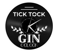 Tic Toc Gin O'clock Vinyl Wall Clock Gift for Friends Home Decoration Vintage Design Office Bar Room Home Decor