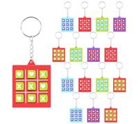 Tic Toe Tac Keychain, Tic Toe Tac Game Pendant Keyrings, Plastic Keyholders Party Favors, Mini Game Backpack Clip, Assorted Colours Fidget Key Fob, Key Chains for Kids Birthday Gifts (Heart X)
