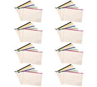 Ticarus 40 Pcs Canvas Pencil Case，DIY Canvas Zipper Bag,Multipurpose Canvas Zipper Pouch Bags Blank Pencil Case Makeup Bags Craft Bags for Women Students Travel Cosmetics Coins