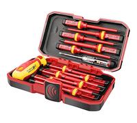 Ticarus VDE Insulated Screwdriver Set, V Voltage, 1000 V, Magnetic Slotted Torx Screwdriver, Hand Slotted Tools, Pack of 13
